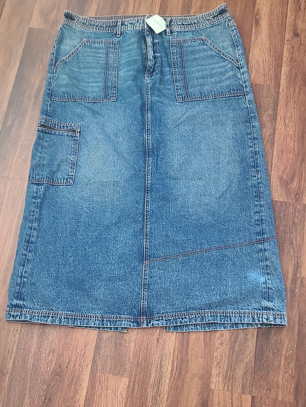 American Eagle Outfitters Distressed Blue Denim Skirt